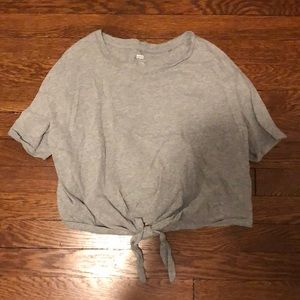 T shirt with tie in front